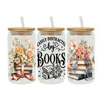 Vasos con Diseño de Globo de Nieve de 16oz, Adhesivos UV DTF Grow Grace, Christian Always Chingona, Decoraciones para Vasos UV DTF, Black Girl Magic