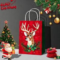 Nouveauté - Sac cadeau en papier kraft de Noël - Emballage en papier idéal pour les cadeaux surprise et les souvenirs de vacances - Vente en gros