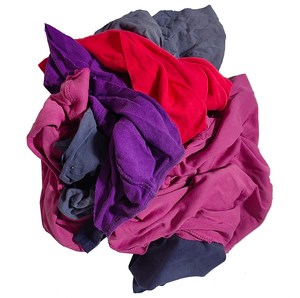 Vente directe d'usine 100% coton utilisé couleur foncée T Shirt chiffons pièces de coupe peintre couleur chiffons d'essuyage industriel - Product Image 3