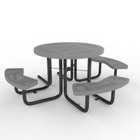 Table de pique-nique en métal d'extérieur ADA de 46 pouces, couleur personnalisée, article de haute qualité, fabrication OEM, mobilier d'extérieur personnalisé en fer, parc, école