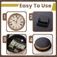 Horloge murale avec coffre-fort dissimulé, boîte en plastique de 10 pouces, coffre-fort de diversion, compartiment caché pour objets de valeur, rangement sécurisé pour clés