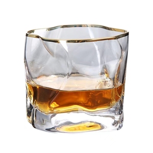 Verres à whisky élégants avec bord doré, fond épais, verres à whisky à l'ancienne, parfaits pour le <span class=keywords><strong>scotch</strong></span>, le <span class=keywords><strong>bourbon</strong></span> et les cocktails - Product Image 1