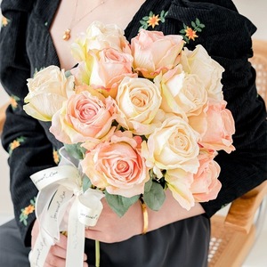 Bouquets de roses artificielles, décorations florales en soie pour mariage et décoration intérieure - Product Image 3