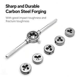 Kit d'outils de filetage manuel : jeu de tarauds et filières, clé à tarauds, <span class=keywords><strong>filière</strong></span> manuelle, foret à filetage, ensemble combiné de filières - Product Image 5