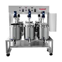 Ligne de production semi-automatique de rouges à lèvres en gros, machine à rouges à lèvres, contrôle PLC, 5-6 moules/min, pour poudre plastique