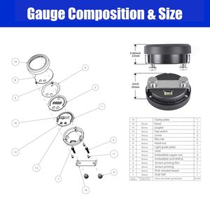 Jauge numérique universelle large bande AFR 2-1/16" 52mm UEGO pour rapport <span class=keywords><strong>air</strong></span>-carburant et capteur O2, contrôleur de réglage moteur automobile haute précision - Product Image 6