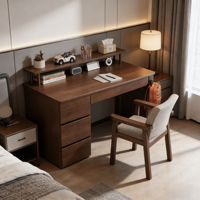 Bureau d'ordinateur moderne et simple en bois d'hévéa, multifonctionnel, pour salon, avec couleurs assorties, pliable, sans installation, idéal pour appartement