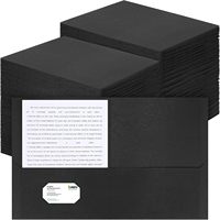 Carpetas Negras de Dos Bolsillos, Carpetas de Papel Texturizado Tamaño Carta, Carpeta de Archivo de Papel de 2 Bolsillos con Ranura para Tarjetas de Visita