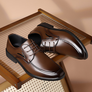 Scarpe da Lavoro Formali da <span class=keywords><strong>Uomo</strong></span> Stile Britannico, Comode con Lacci, Aumento di Altezza, Tomaia in PU, Suola in Poliuretano, Basse con <span class=keywords><strong>Tacco</strong></span> <span class=keywords><strong>Alto</strong></span> - Product Image 4