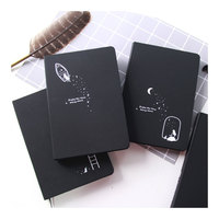 LABON-Cuaderno con impresión personalizada A5, papel negro en blanco, diario artesanal, venta al por mayor