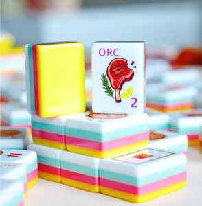Ubin Mahjong Akrilik 4 Lapis Portabel Mewah Modern dengan Seni Dapur Makanan Gourmet Amerika yang Dapat Disesuaikan untuk Hiburan - Product Image 4