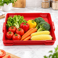 Caisse en plastique ventilée et empilable pour le stockage des fruits et légumes, destinée aux marchés, supermarchés, agriculture, récolte, transport et distribution
