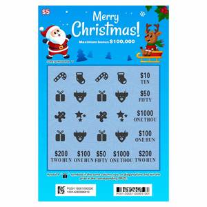 Manufacturer Christmas Custom Scratch and Win Lottery Digital <b>Printing</b> <b>Paper</b> Size Scratch off Card Lotteri Card - Product Image 4