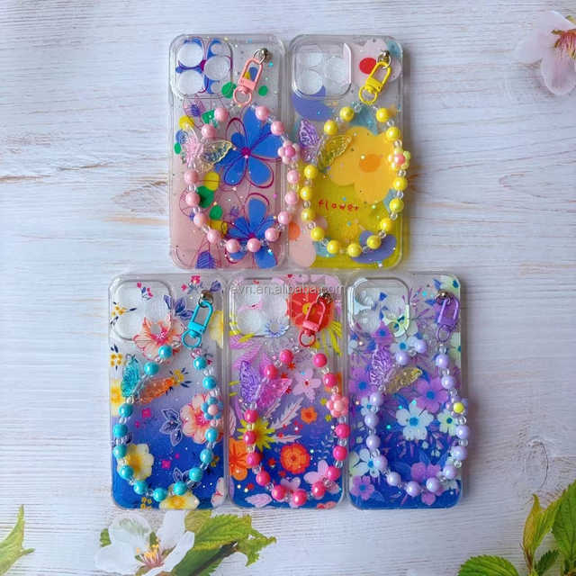 Lovely Flower Design Bracelet Mobile Phone Cover for Vivo Y22 X100 PRO Y02 TPU Cover Shockproof Phone Case for Girls Charms