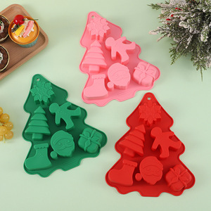 Moule à gâteau en silicone en forme de sapin de Noël, ensemble de 3 pièces, moules de cuisson de qualité alimentaire pour desserts de fêtes - Product Image 1