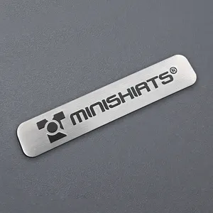 Wholesale 3d Embossed Brushed Aluminum Name Tag Sign Custom Metal Nameplate For Logo