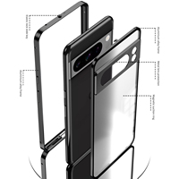 Coque de téléphone détachable avec bordure métallique premium pour Google Pixel 10 9 8 Pro, coque de protection anti-chute pour Google Pixel 7 7A