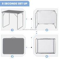 Table pliante portable légère en métal avec plateau en MDF de 5 mm, design moderne, petite table pour ordinateur portable, camping, pique-nique, plage, meubles d'extérieur