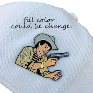 Spille per Cappelli CHAPO BLU Personalizzate all'Ingrosso, Spille con Cornice in Smalto Morbido - Product Image 4