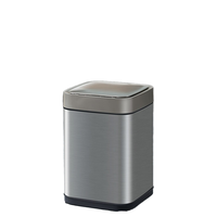 Poubelle intelligente ELPHECO à capteur d'induction carré en acier inoxydable avec couvercle automatique pour la maison, le bureau, le salon, la salle de bain et les toilettes
