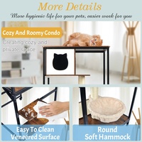 Maison pour animaux de compagnie en bois Arbre à chat Condo Intérieur Moderne Tour de chat avec poteaux à gratter en sisal