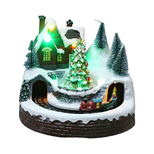 Novedad 2026: Regalo de Navidad, Aldea de Jengibre Musical LED para Interiores, Casa de Dulces LED con Tren Giratorio y Patinadores en Movimiento - Product Image 3