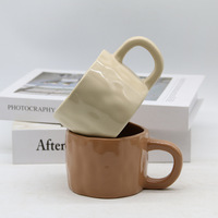 NEWELL Vente en gros de tasses à eau et à vin turques personnalisées, bon marché, en céramique mate grise, tasse à thé, mini tasse à café avec poignée pour la maison