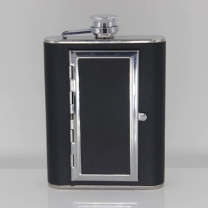 Fiaschetta in Acciaio Inossidabile da 6oz/180ml con Portasigarette Integrato, Fiaschetta Nera e Set Mini Imbuto - Product Image 4