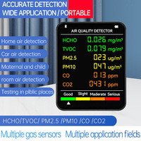 Nouveau détecteur de qualité de l'air 5 en 1 pour la maison et le bureau, analyseur de gaz PM2.5, PM10, HCHO, TVOC, CO2, CO, moniteur de formaldéhyde pour usage domestique