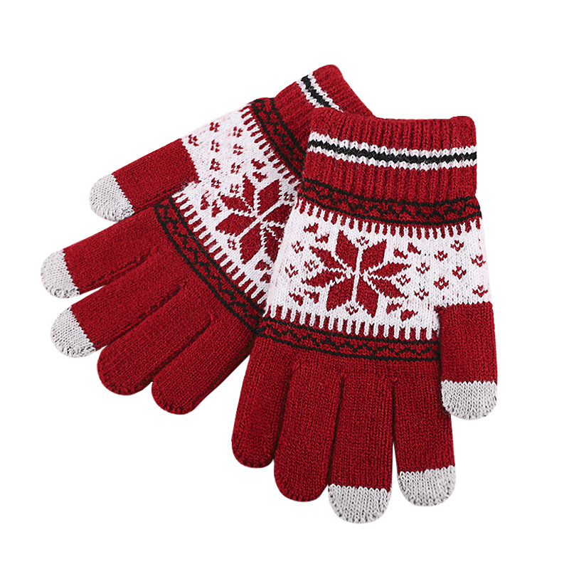 Guantes De Navidad Elegantes Con Estampado De Alces Gruesos Guantes De Navidad Elegantes Con Estampado De Alces Gruesos