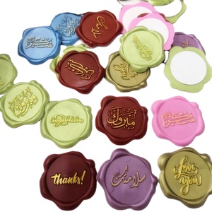 Muestra gratis personalizado Pantone Color Relieve Gold Foil Logo Sello de cera Pegatina para sobres - Product Image 2