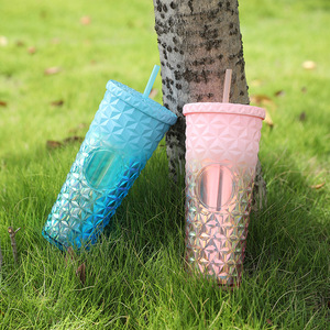 BIO <span class=keywords><strong>CROiRE</strong></span> grande capacité haute valeur de couleur éblouissant dégradé double couche créatif net rouge nouvelles grandes tasses - Product Image 4