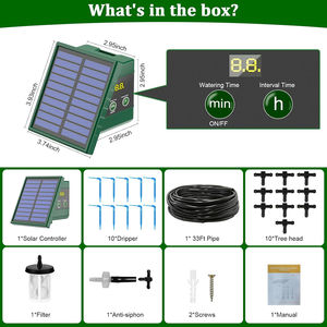 Sistema de riego por goteo solar para jardín, 30 modos de sincronización Kit de riego por goteo automático compatible con 10 plantas de interior y exterior - Product Image 3