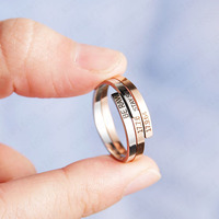 Grenz überschreitende heiß verkaufte Edelstahl vergoldete DIY Gravur verstellbare offene Ring Naturstein Frauen Ring Geschenk Paar