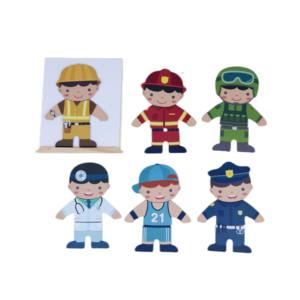 Bằng gỗ Gấu/nghề nghiệp từ Dress-up Câu Đố Toddler giáo dục phát triển Đồ chơi bé Montessori đầu học tập chơi Set - Product Image 3