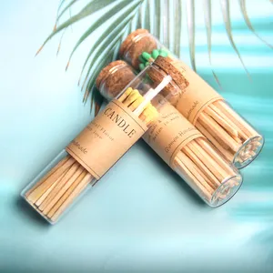 New Custom Colorful Match Sticks In Glass Jar Bottle Matches Wooden Matchsticks In Bottle Candle Aromatherapy