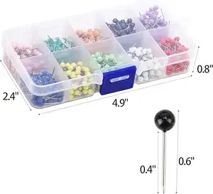 wholesale Metal map pin Round pin multicolor office school educational tool box