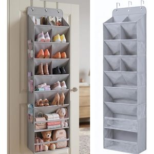 Hanging <b>Shoe</b> Organizer 8 Tier Deep Pockets Light Gray Over Door Closet Storage Rack For <b>Shoes</b> Entryway Multifunctional Polyester - Product Image 1