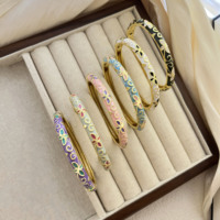 Bracelet manchette en alliage émaillé anti-ternissement Jeutelis, poli et à motifs, couleur personnalisée, bijou en émail, cadeau pour femme