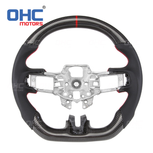 Volante Personalizado Compatible con <span class=keywords><strong>Ford</strong></span> <span class=keywords><strong>Mustang</strong></span> Ecoboost <span class=keywords><strong>Shelby</strong></span> Gt500 2012 2018, Volante de Fibra de Carbono Real con LED RPM - Product Image 5