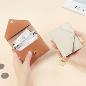 Stylish PU Leather <b>Card</b> <b>Wallet</b> Personalized Slim Coin Purse Short Lightweight Portable Button Closure Unisex - Product Image 1