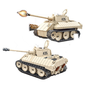 Kit de modèle en plastique de char Leopard VK1602 de la Seconde Guerre mondiale, 446 pièces, jouet éducatif de construction, char allemand Panther, blocs de construction en briques - Product Image 1