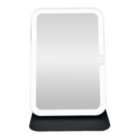 Miroir de voyage cosmétique de haute qualité avec lumières LED, design pliable en cuir PU, personnalisé, CRI 90, recharge USB, 600 mAh, pour la maison et le bureau