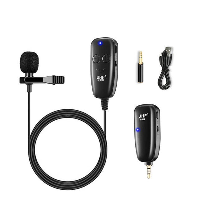 Wireless Lavalier Microphone Studio Game for iPhone Type-C PC Clip Lapel Professional Mic Live Broadcast Streaming Mobile Phone