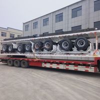 Semi-remorque plateau industrielle de 40 pieds, 3 essieux, capacité de charge de 40 000 kg, pour le transport d'équipements, avec carrosserie robuste