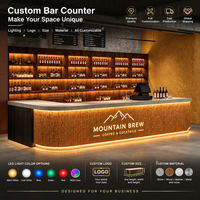 Comptoir de réception commercial en MDF - Style industriel, ensemble complet personnalisable pour salons de thé, pubs, cafés, gîtes et barbecues