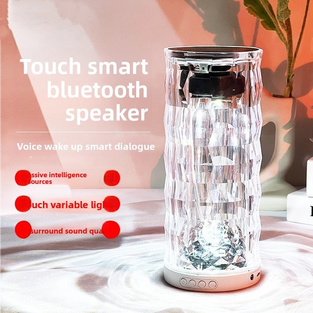 Portable White Mini Wireless for Bluetooth Speaker with RGB LED Lighting and 1500mah Battery Plastic Design
