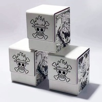 2 boîtes de cartes en cuir avec 2 séparateurs Grande taille Fit 100 + Plus Single Sleeved Deck Box for Collectible Cards