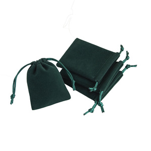 Dark Green Velvet <b>Drawstring</b> <b>Pouches</b> 8x10cm 5x7cm 10x15cm 13x18cm 9x12cm 7x9cm For Jewelry Earring Packaging Storage Bags - Product Image 3