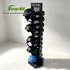 Vertical Multi-Hook <b>Display</b> Stand for Helmets & Sports Goggles - Metal <b>Display</b> <b>Rack</b> helmet stand - Product Image 1